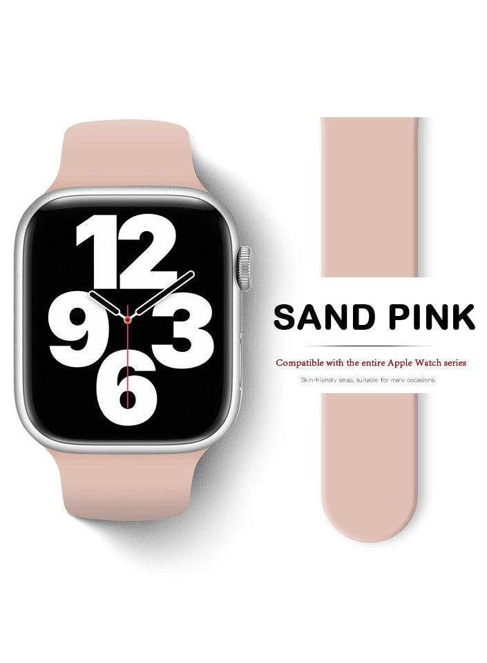 Samu Apple Watchband 42MM/44MM/45MM/49MM Silicone Strap for Apple Watch All Series Sand Pink - Image 1