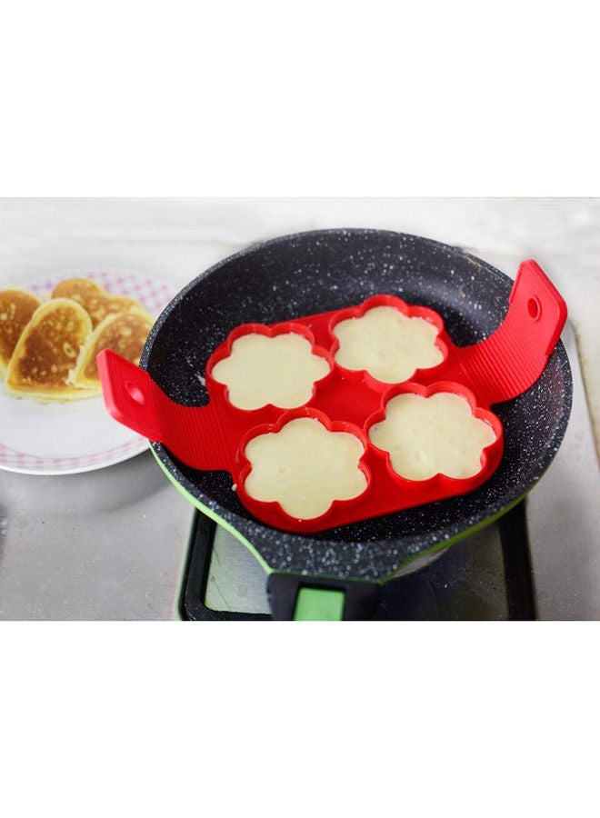 NIBEMINENT Flower Shape Egg Cake Mould Red  - Image 3