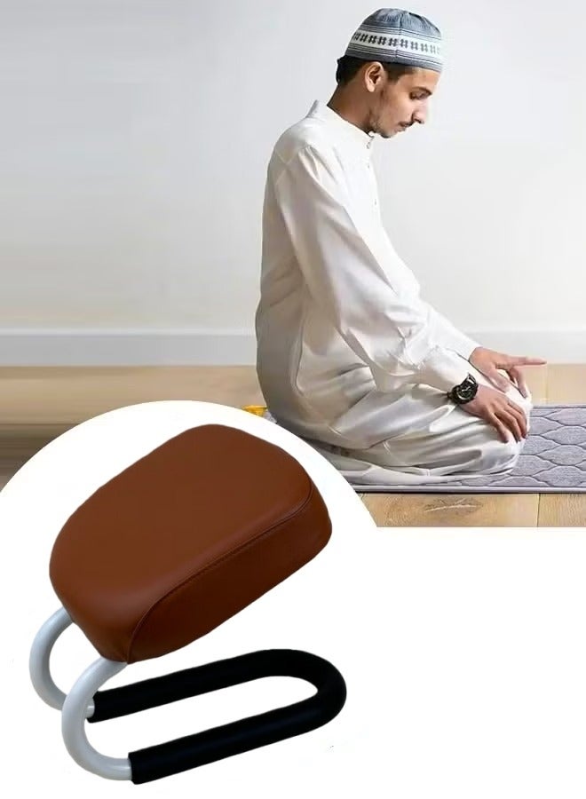 Prostration Chair is a Prayer Chair for Muslims - Comfort and Support During Prayer, Padded Leather Seat Handcrafted, Ergonomic Design for Comfortable Prayer Position, Meditation Stool Mindfulness Prayer Kneeling Stool Sujoud Chair with Anti-slip Cover, Brown - Image 5