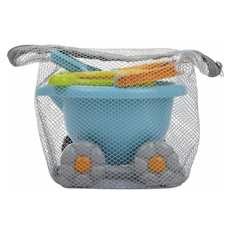 HABA Sand Bucket Scooter - 4 Piece Nesting Beach Toy Set - Toddler Summer Toys & Toddler Beach Essentials with Sand Bucket, Sieve, Shovel, & Pail on Wheels - Perfect Beach Toys for Toddlers 1+ - Image 3