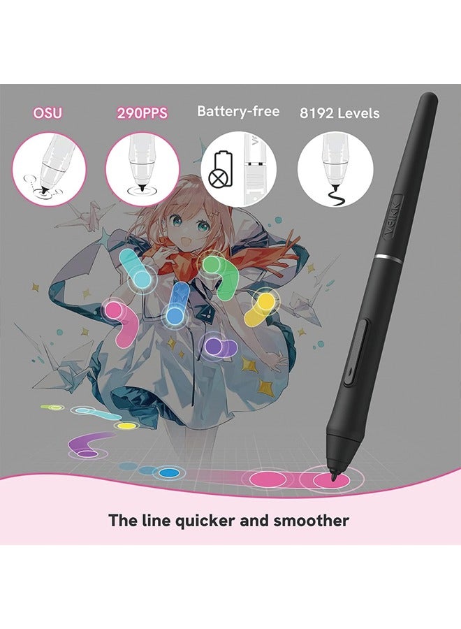 VEIKK VK430 Drawing Tablet 4x3 inch OSU Tablet, Portable Computer Graphics Tablets with 4 Shortcut Keys 8192 Levels Battery-Free Stylus Pen, Compatible with Mac/Windows/Android/Chrome/Linux - Image 2