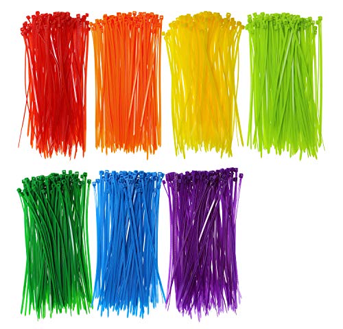 Mini Skater 6 Inch Assorted Colored Nylon Cable Wire Ties Heavy Duty Self-Locking Zip Ties for Home Office Garage and Workshop,700 Pieces - Image 1