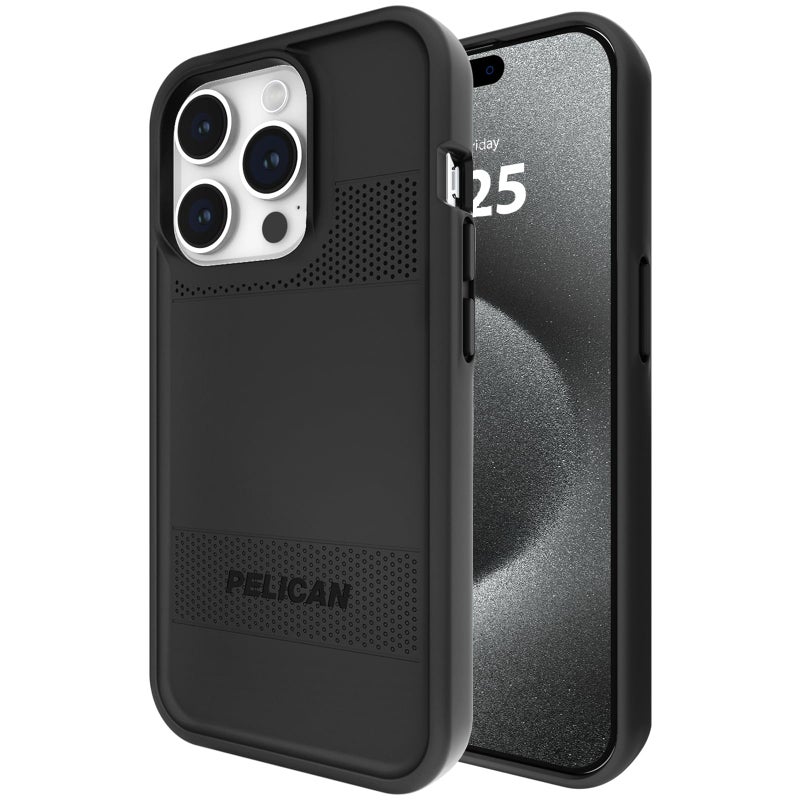 Pelican Protector Series - iPhone 15 Pro Case 6.1" [Compatible with MagSafe] Magnetic Phone Case with Anti-Scratch Tech [16ft MIL-Grade Drop Protection] Protective Cover for iPhone 15 Pro - Black - Image 1