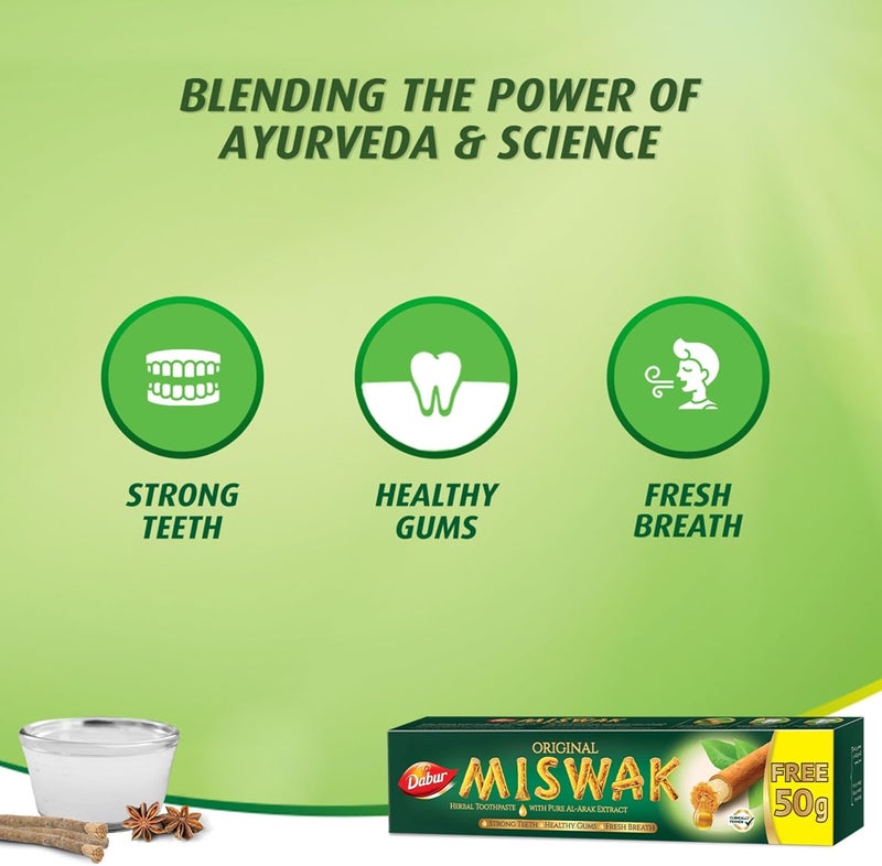 Dabur معجون أسنان دابر مسواك العشبي (120 جرام + 50 جرام مجاناً) - Image 3