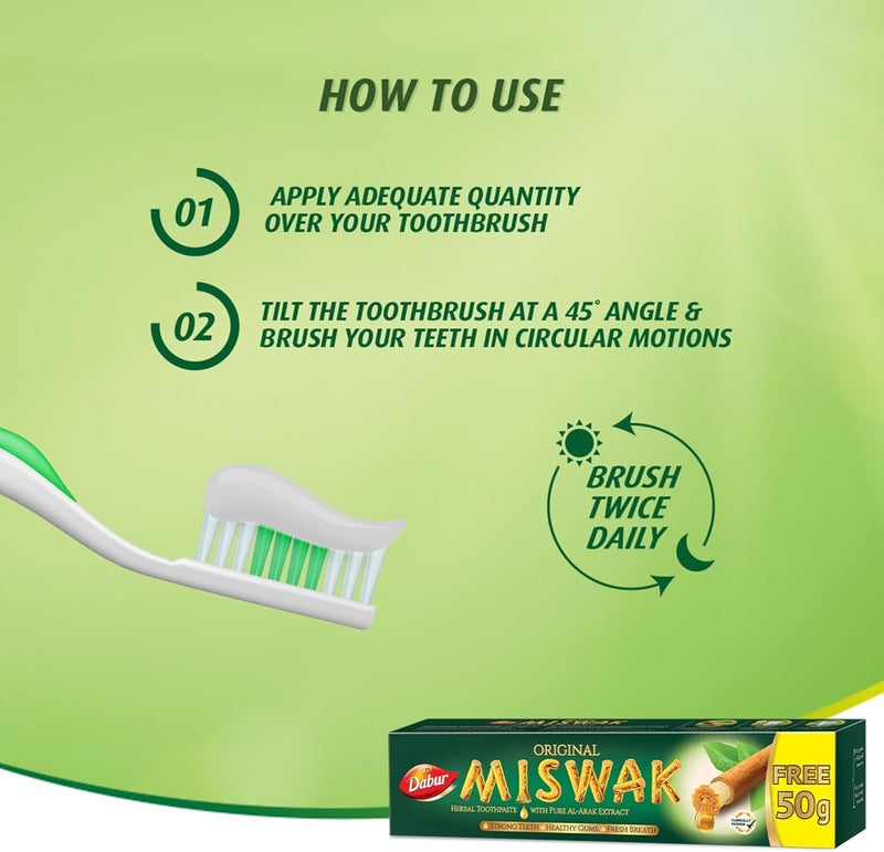 Dabur معجون أسنان دابر مسواك العشبي (120 جرام + 50 جرام مجاناً) - Image 5