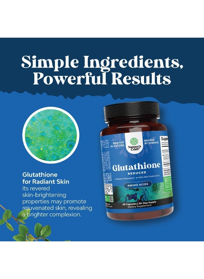 Natures Craft Natural Vore Men's & Women's Pure Antioxidant Glutathione Supplement for Anti Aging (60 Caps, 500mg)  - Image 4