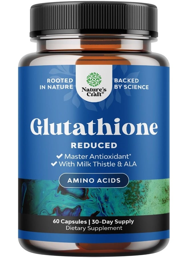 Natures Craft Natural Vore Men's & Women's Pure Antioxidant Glutathione Supplement for Anti Aging (60 Caps, 500mg)  - Image 1
