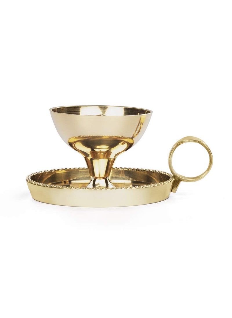 BOROSIL Borosil Medium Size Mangal Diya Decorative Brass Glass Oil Lamp Tea Light Holder Diya with Borosilicate Glass Puja Dia for Mandir Lantern Diya with Glass Cover  - Image 4