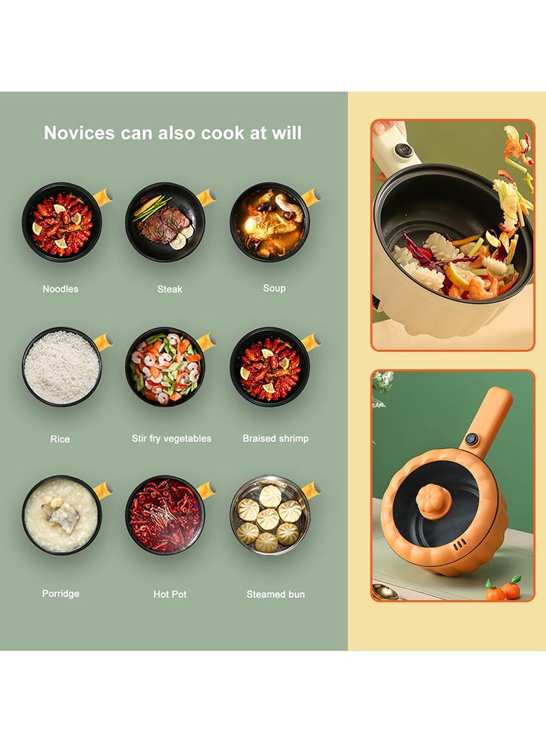 Arabest Electric Hot Pot, Plastic and Ceramic Mini Electric Cooker Easy To Clean Long Handle for Office (White)  - Image 4