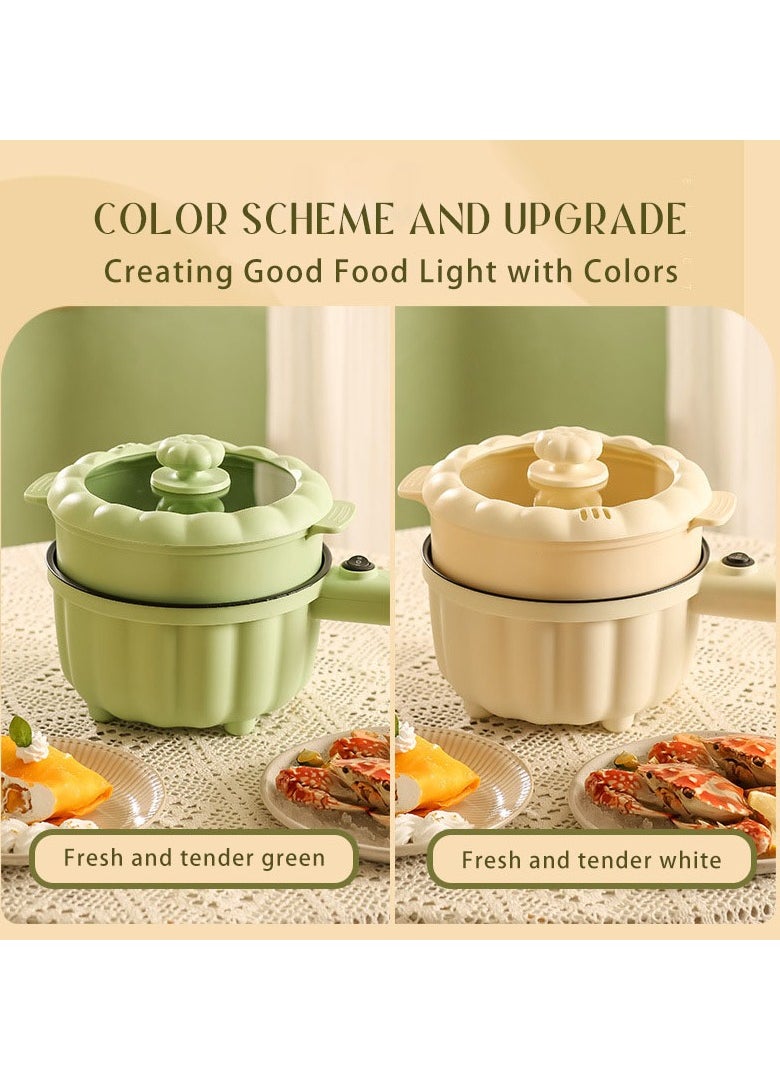 Hihonor Electric Hot Pot, Plastic and Ceramic Mini Electric Cooker Easy To Clean Long Handle for Office (Green)  - Image 5