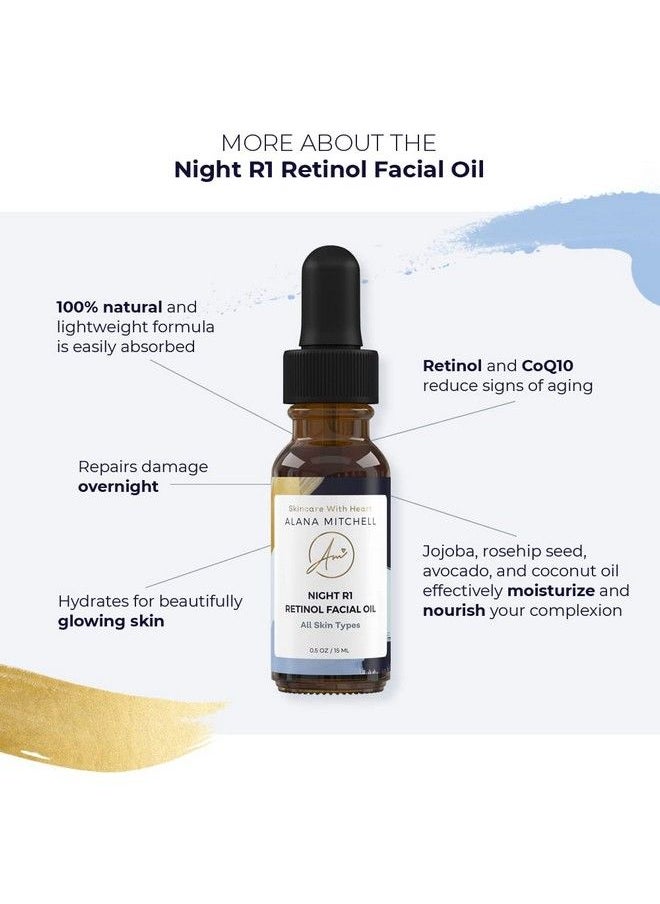 Alana Mitchell - Skin Care Retinol Serum For Face Overnight Face Serum Anti Aging Serum To Reduce Dark Spots Wrinkles & Fine Lines 100% Natural Face Oil Brightening Skin Care Facial Oil (15 Ml) - Image 1