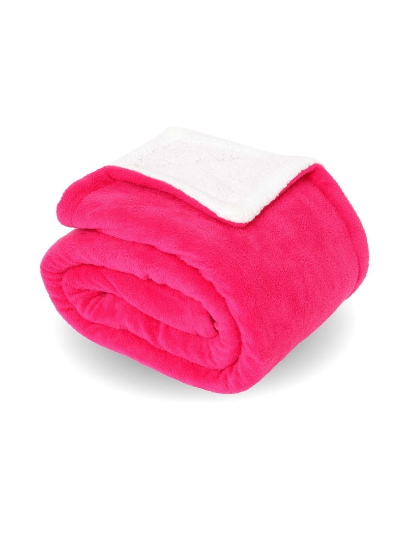 My NewBorn - MyNewborn by 10 Club Solid Colour Super Soft Fleece Baby Blanket | for Baby Girls, Boys, Toddlers | All Season, Fluffy AC Blanket | 101x152 cm | 350 GSM | 0-5Y (Magenta) - Image 1
