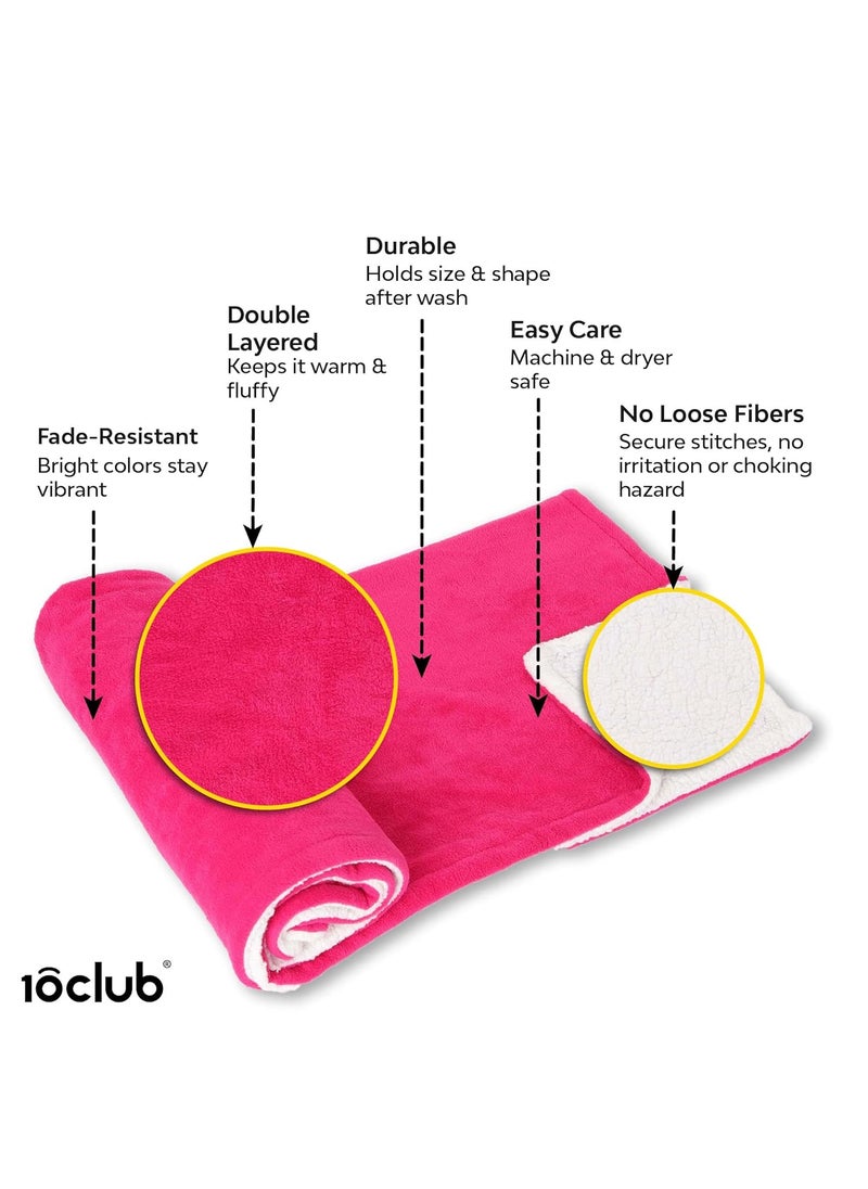 My NewBorn - MyNewborn by 10 Club Solid Colour Super Soft Fleece Baby Blanket | for Baby Girls, Boys, Toddlers | All Season, Fluffy AC Blanket | 101x152 cm | 350 GSM | 0-5Y (Magenta) - Image 1