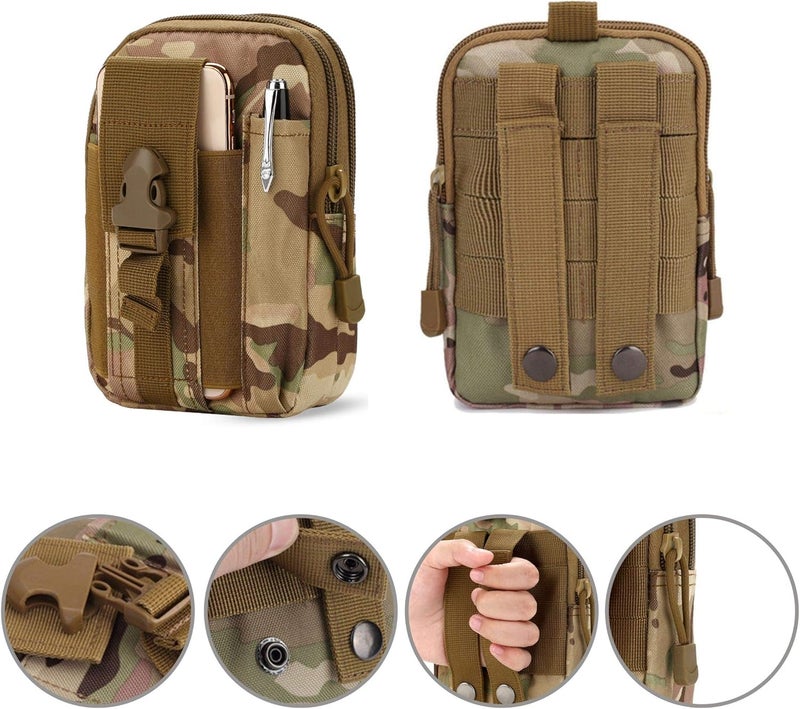 DOUNTO Tactical Waist Pouch EDC Molle Waist Bag Belt Phone Pouch Holster Purse Carrying Pouch for Smartphone, Tools - Image 2