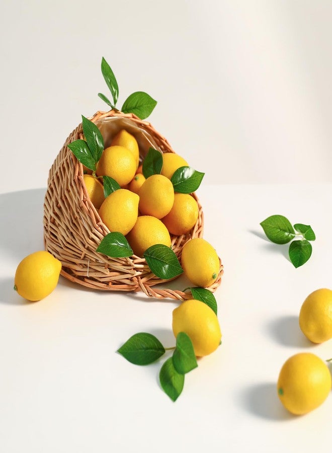 dallisten 12PCS Artificial Lemons - Lifelike Fake Yellow Lemons for Kitchen Decor, Fruit Bowl, Lemonade Party, Photo Props & Summer Table Decorations - Realistic Faux Fruit for Home & Events - Image 2