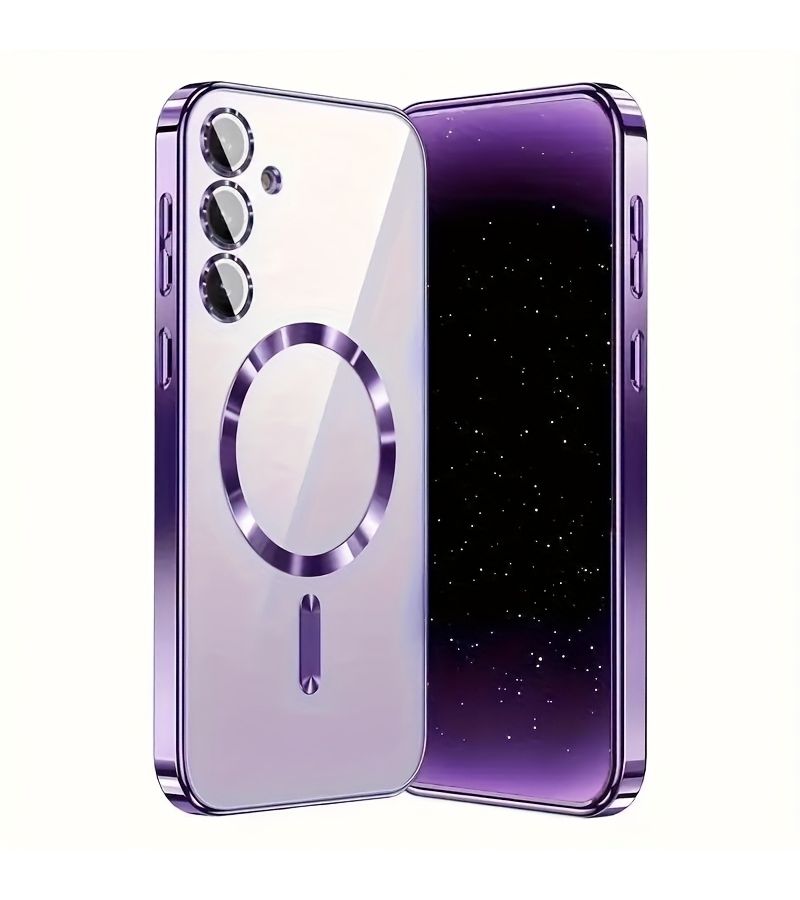 غلاف هاتف مغناطيسي أزرق فاخر لجهاز Galaxy S26 Plus، شفاف ومقاوم للصدمات - Image 1