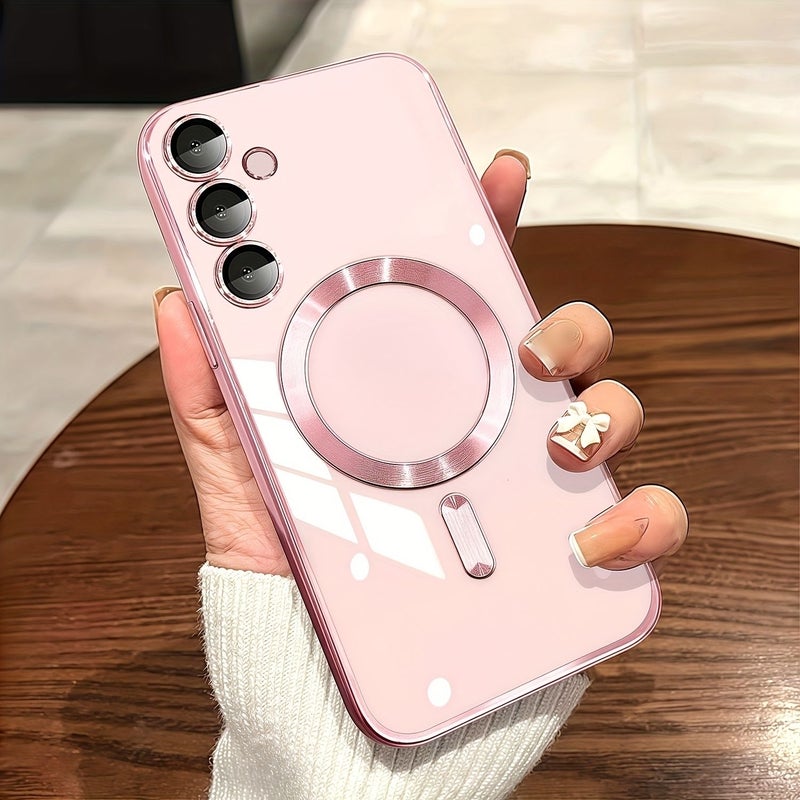 غلاف هاتف مغناطيسي أزرق فاخر لجهاز Galaxy S26 Plus، شفاف ومقاوم للصدمات - Image 2