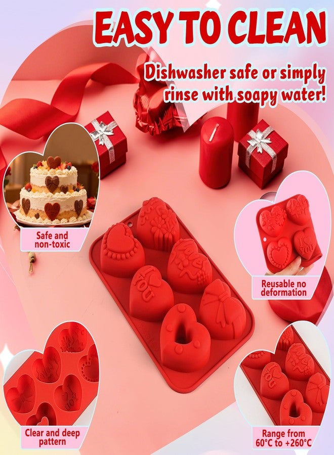 Sidosir 2Pcs Silicone Heart Candy Chocolate Molds, Valentine's Day Chocolate Molds for Crafting Cakes, Heart Resin Soap Mold for Home Bakers - Image 3