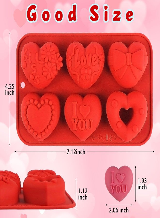Sidosir 2Pcs Silicone Heart Candy Chocolate Molds, Valentine's Day Chocolate Molds for Crafting Cakes, Heart Resin Soap Mold for Home Bakers - Image 2