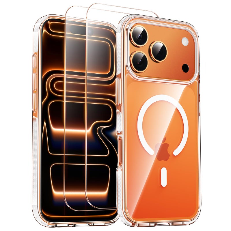 SMARTDEVIL Magnetic MagSafe Case for iPhone 17 Pro, Strong Magnetic Clear Shockproof Cover with 2 Screen Protectors, Ultra-Slim Anti-Yellowing Phone Case - Image 1