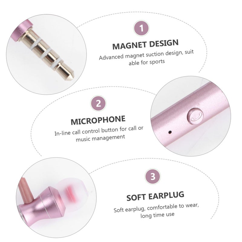 Sweatproof Magnetic Sports Earphones with Microphone Strong Bass Rose Gold - Image 5