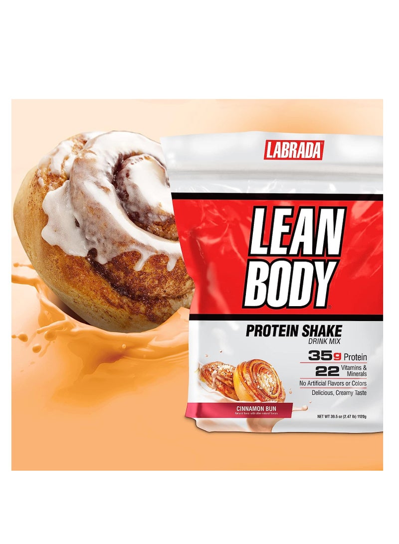 LABRADA Lean Body Hi-Protein Meal Replacement Shake Cinnamon Bun 2.47 Pound - Image 2