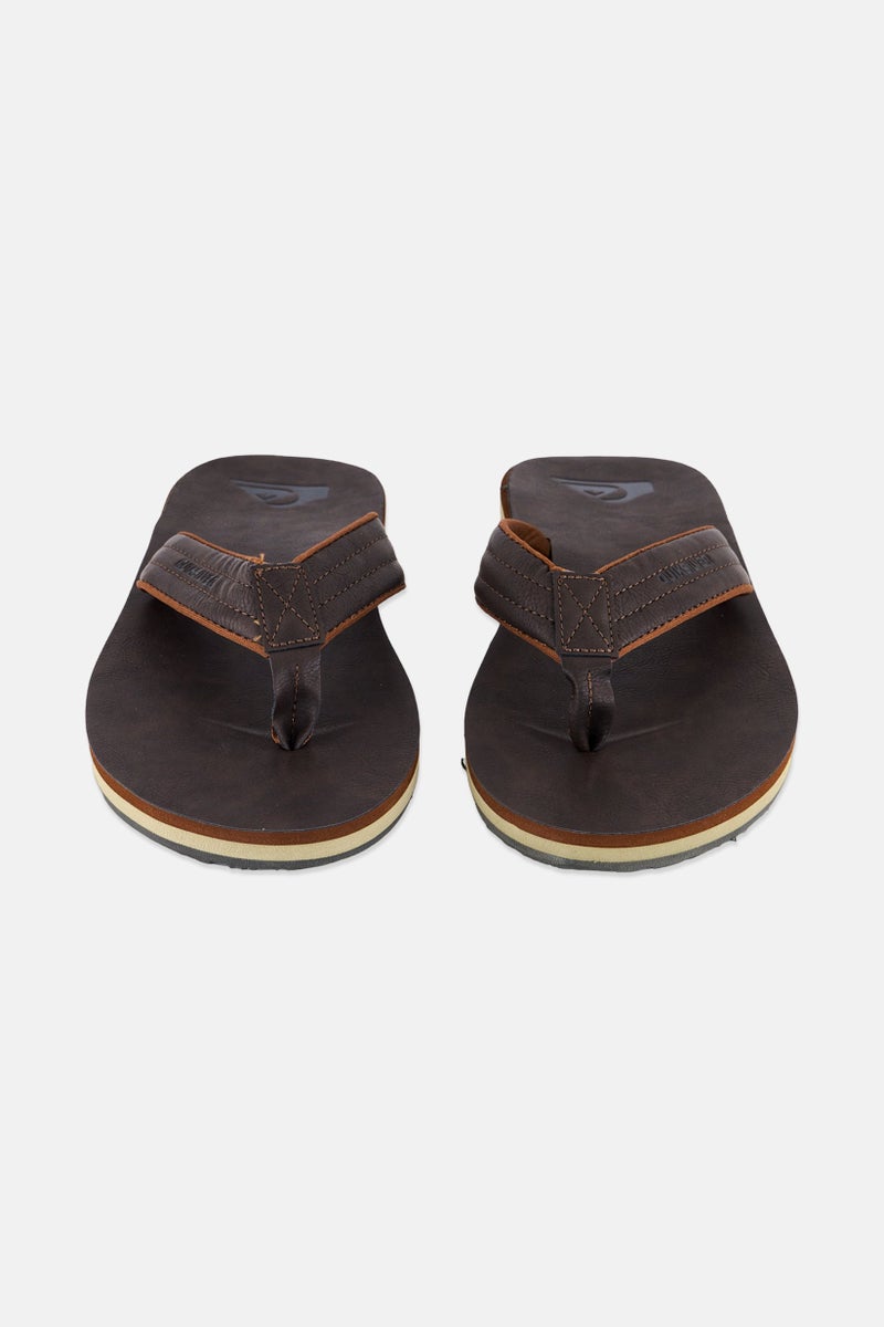 QUIKSILVER نعال رجال من جلد النوبوك، بني - Image 4