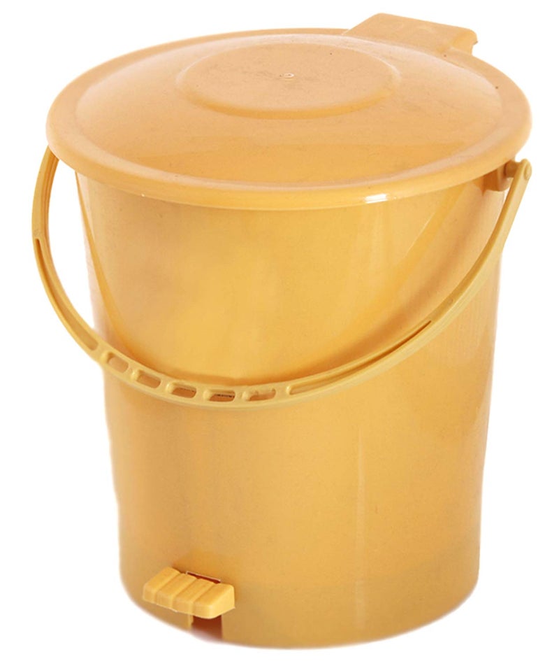 Kuber Industries Kuber Industries Plastic Dustbin Garbage Bin with Handle 10 Liters Yellow CTKTC034624  - Image 1