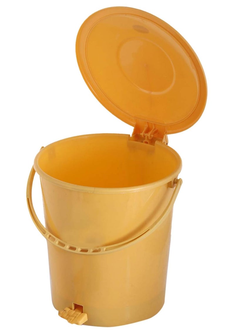 Kuber Industries Kuber Industries Plastic Dustbin Garbage Bin with Handle 10 Liters Yellow CTKTC034624  - Image 2
