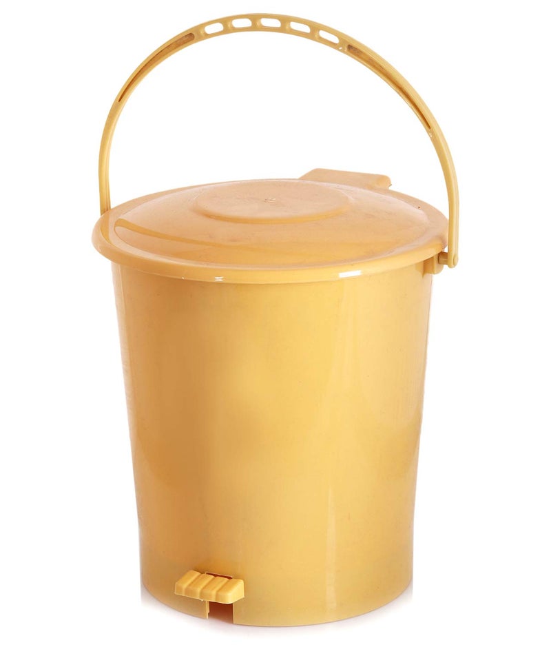 Kuber Industries Kuber Industries Plastic Dustbin Garbage Bin with Handle 10 Liters Yellow CTKTC034624  - Image 3