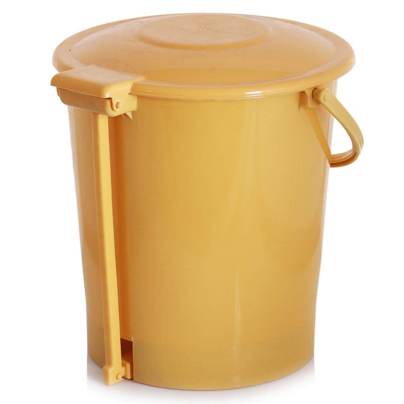 Kuber Industries Kuber Industries Plastic Dustbin Garbage Bin with Handle 10 Liters Yellow CTKTC034624  - Image 4
