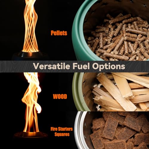 ONLYFIRE OUTDOOR LIVING Tabletop Fire Pit Burning Woods/Pellets, Portable Small Fireplace with Storage Bag for Camping Tailgating RV Patio Backyard, Smokeless Camping Stove 9.5", FP055 Silver - Image 4