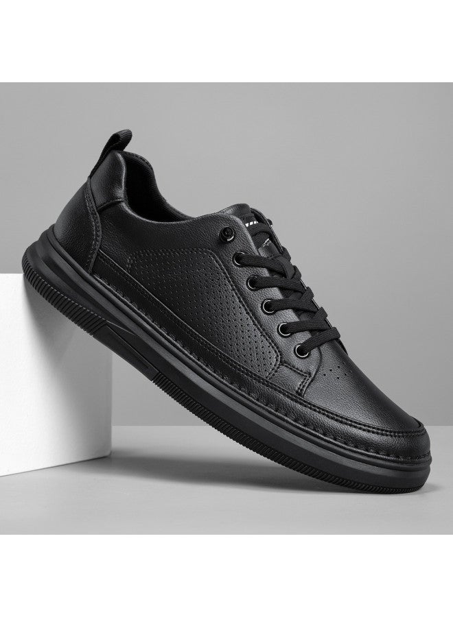 CARTELO Breathable With Hollow-out Design】men's Perforated Casual Sneakers, Leisure Leather Shoes, Slip-on Sports Shoes For Men - Image 2