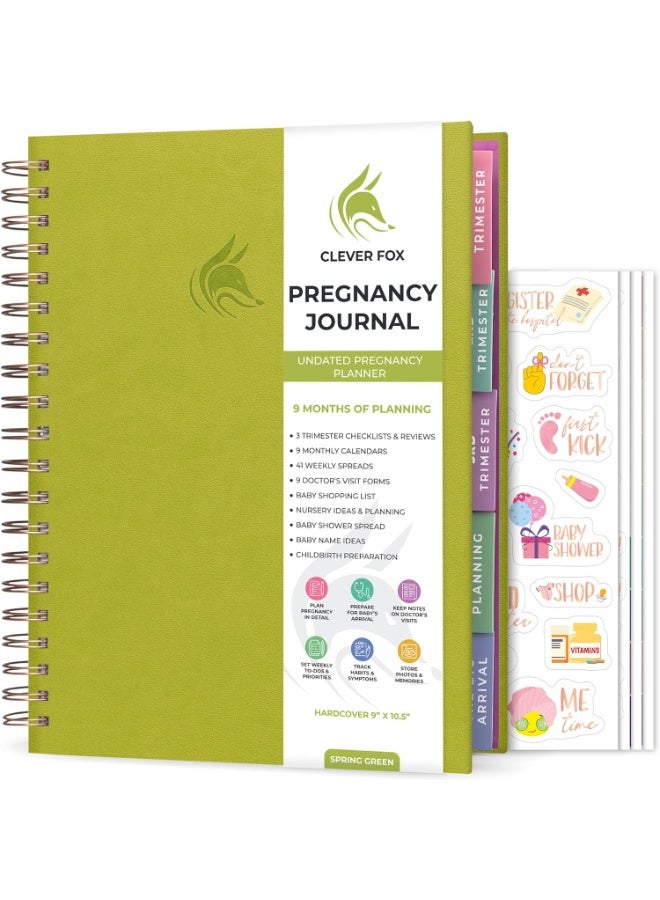 Clever Fox Clever Fox Pregnancy Journal & Memory Book - Pregnancy Planner & Notebook for Expecting Moms – Baby Keepsake, First Time Moms Gift (Spring Green, 9" x 10.5") - Image 4