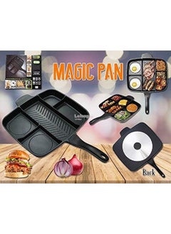 PAVITYAKSH PAVITYAKSH 5 in 1 Double Sided Non-Stick ABS Divided Magic Grill Frying Pan, Oven Meal Skillet  - Image 4