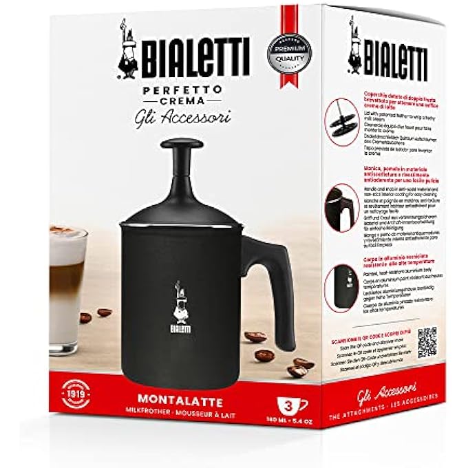 BIALeTTI 00Agr394 Milk Frother Handheld Milk Frother Black - Image 3