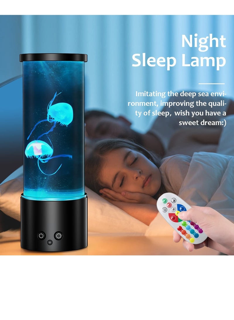 إكسفور مصباح قنديل البحر، مصباح مزاج خزان قنديل البحر متغير 17 لونًا للمنزل والمكتب وتزيين سطح المكتب للغرفة، ضوء ليلي لحوض السمك قنديل البحر، هدايا عيد الميلاد للأطفال والمراهقين والفتيات والأولاد والبالغين - Image 2