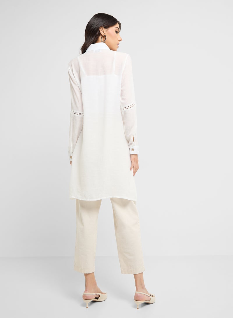 ELLA Longline Button Down Shirt - Image 2