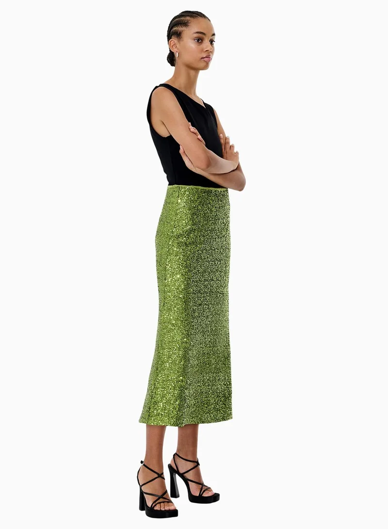 فرنش كونكشن تنورة إيلينا ميدي بالترتر