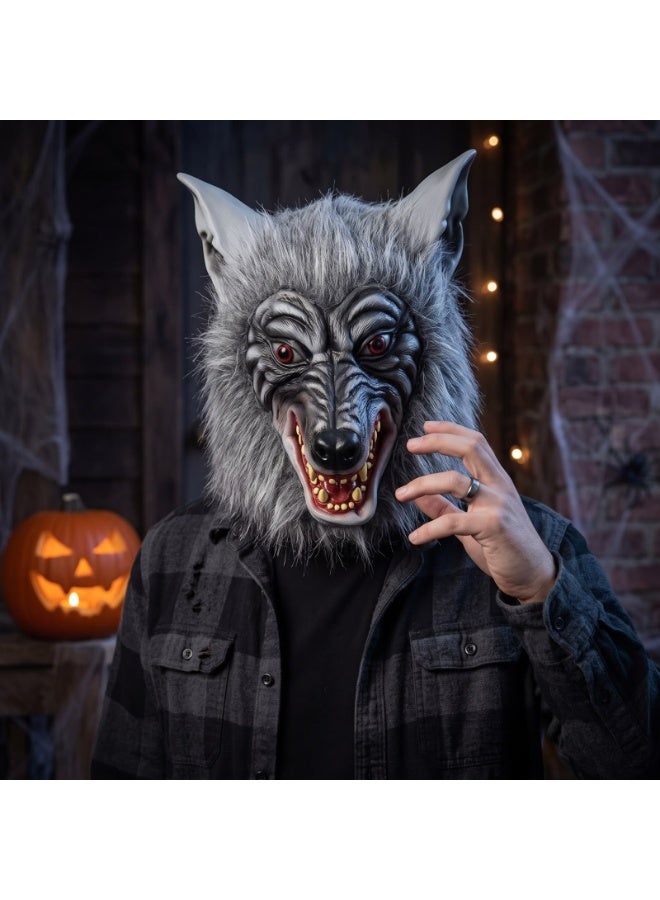 Brain Giggles BrainGiggles Scary Ware Wolf Mask, Durable, Adjustable Full Face Halloween Costume Mask for Men & Women, Masquerade & Halloween Cosplay Party face cover for adults ,(Ware Wolf Mask). - Image 2