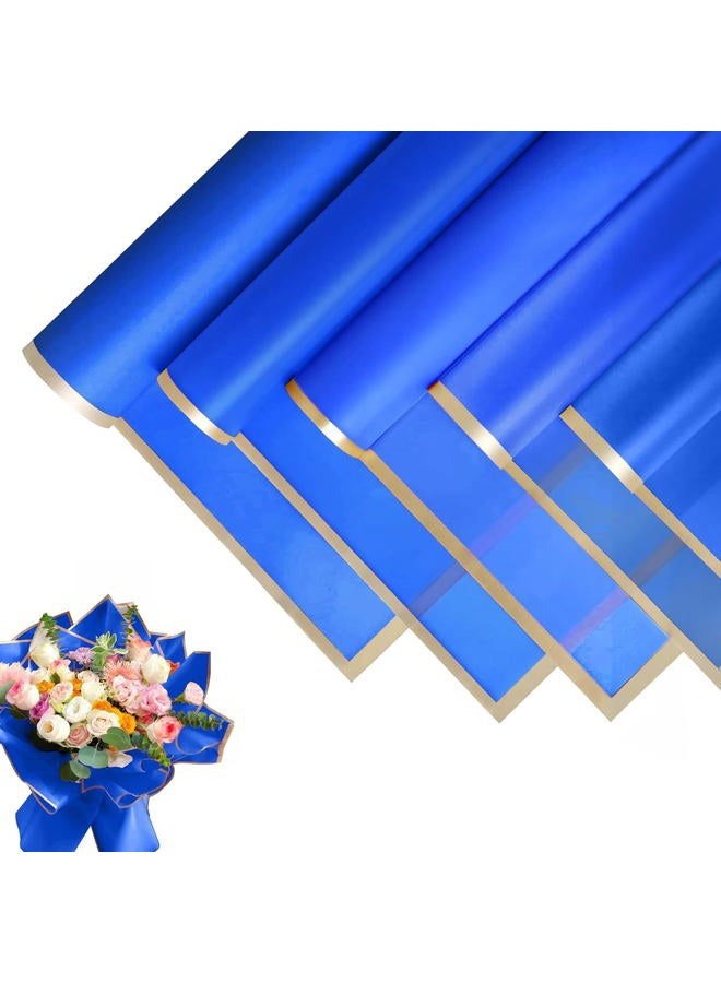 JOYIT 20 Sheets Flower Wrapping Paper - Flower Bouquet Wrapping Paper for DIY Crafts Packaging, Waterproof Flower Paper Wrap for Wedding, Birthday, Flower Shop (Blue, 22.8''x22.8'') - Image 1