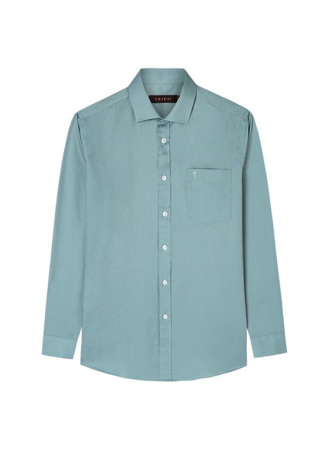 Tries Men's Breathable Cotton Shirt Spring And Summer Business White Shirt Long Sleeve Professional Top Multi-color Formal Solid Color - Image 3