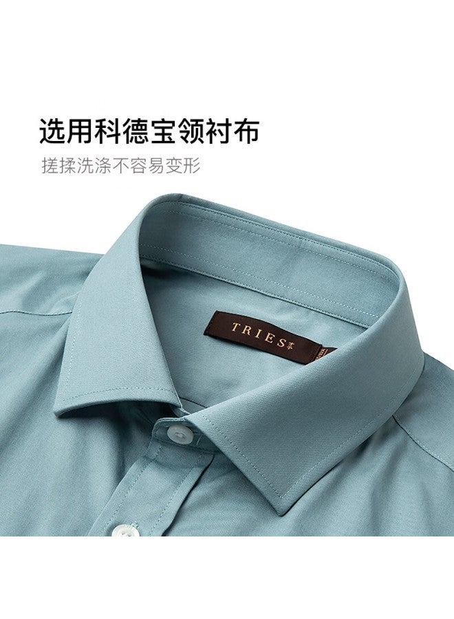 Tries Men's Breathable Cotton Shirt Spring And Summer Business White Shirt Long Sleeve Professional Top Multi-color Formal Solid Color - Image 2