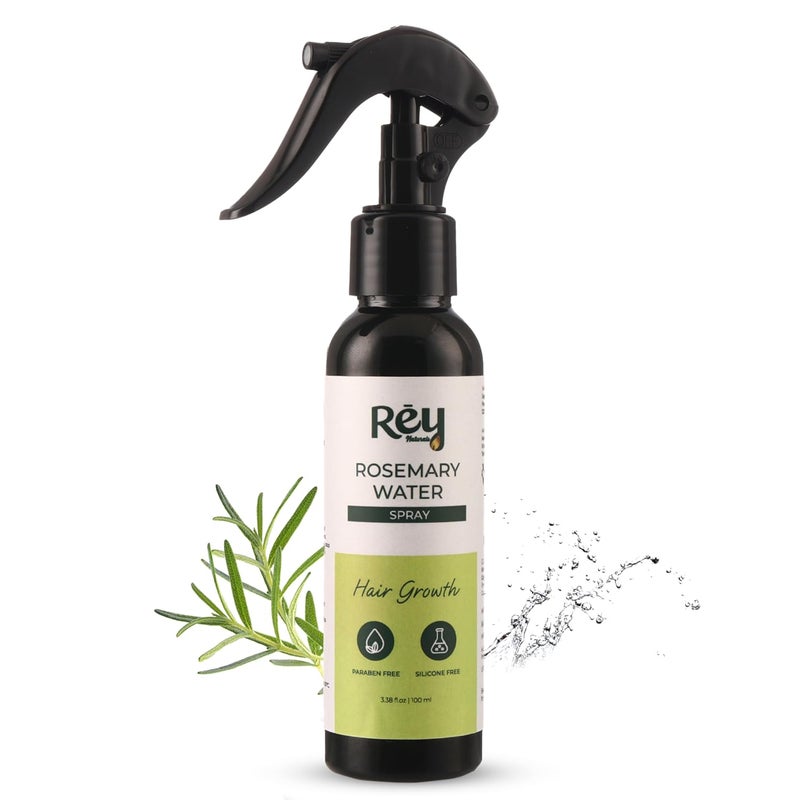 Rey Naturals Rey Naturals Aqua Range Pure Rosemary Water Spray For Hair Growth 100ml NonOily Hair Spray For Shiny Frizz Free Hair Rosemary Water Spray For Strong Thick Hair For All Hair Types - Image 1