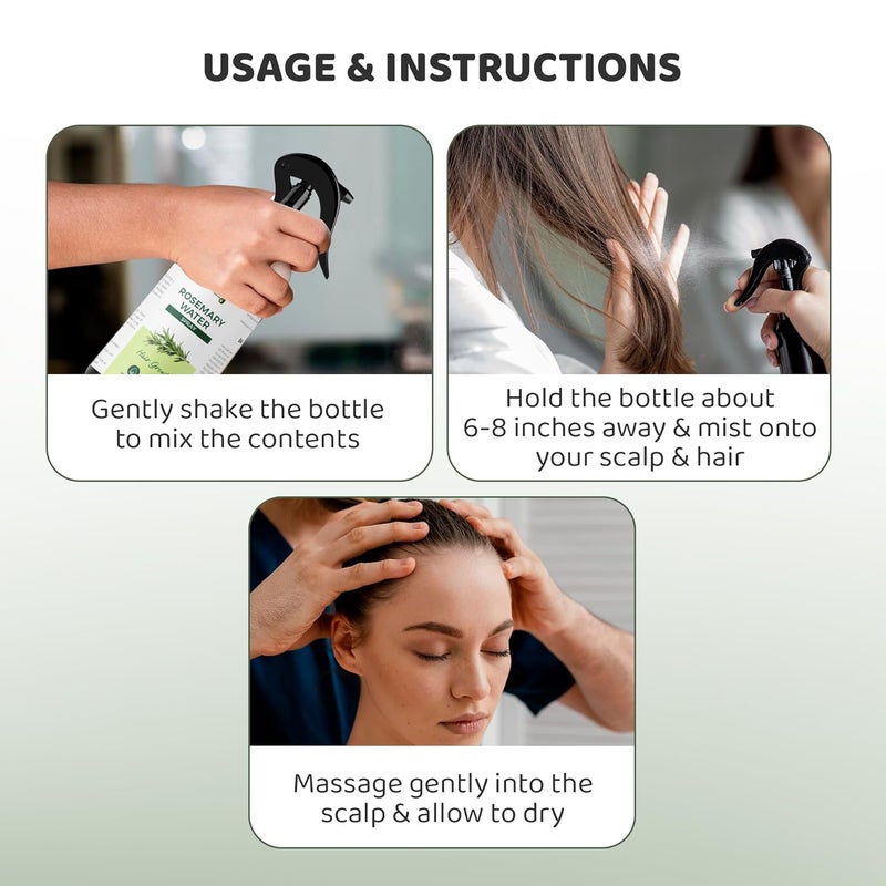 Rey Naturals Rey Naturals Aqua Range Pure Rosemary Water Spray For Hair Growth 100ml NonOily Hair Spray For Shiny Frizz Free Hair Rosemary Water Spray For Strong Thick Hair For All Hair Types - Image 4