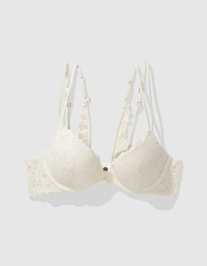 Aerie  Aerie Show Off Rosey Lace Demi Push Up Bra for Women | Best Price UAE