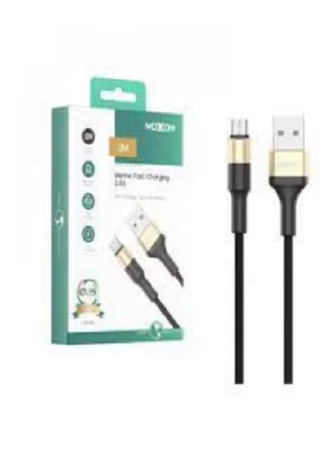MOXOM USB To Micro Anti Cut Fabric Super Charging Cable 2.4A CC-54 - Image 1