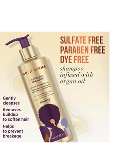 Pantene Pantene Shampoo and Sulfate Free Conditioner Kit, with Argan Oil, Pro-V Gold Series, for Natural and Curly Textured Hair, 16.9 fl oz, Kit  - Image 3