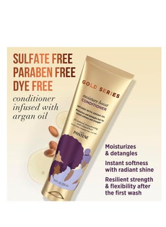 Pantene Pantene Shampoo and Sulfate Free Conditioner Kit, with Argan Oil, Pro-V Gold Series, for Natural and Curly Textured Hair, 16.9 fl oz, Kit  - Image 2