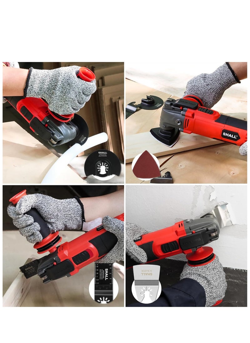 SHALL - 102PCS Multitool Blades, Oscillating Multi Tool Accessories kits, HCS & Bi-Metal Blades, Sanding Pad, Sandpaper, Scraper, Carbide Grit Rasp, Dremel/Bosch/C-Clip Adapter, Storage Case Included - Image 1